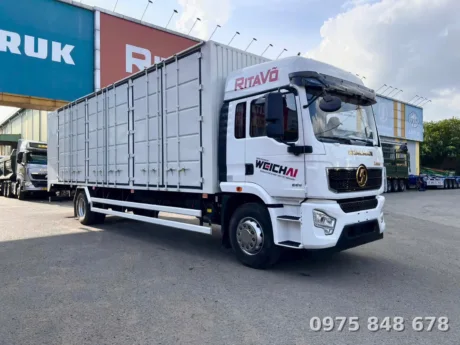 xe tải thùng kín Shacman L5000 220HP màu trắng